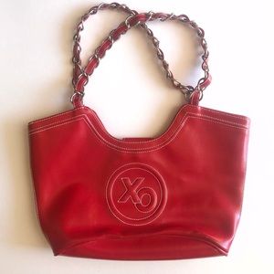 XOXO / red silver chain purse
